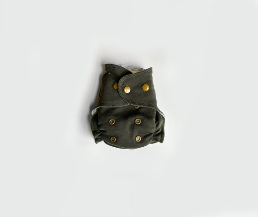 Newborn All-Wool Merino Cloth Diaper Cover | Olive