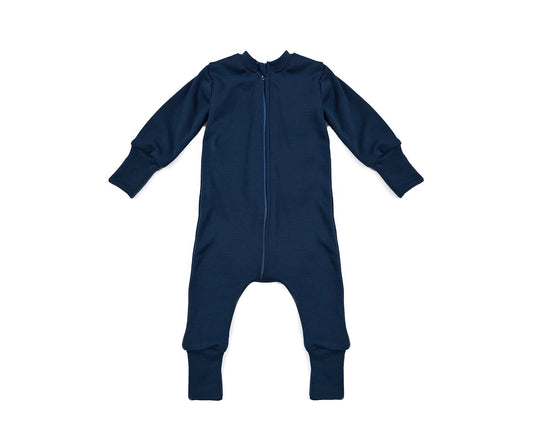 Merino Wool Zippered Sleeper | Ocean