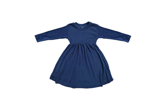 Baby / Toddler / Kids Merino Wool Long Sleeved Twirl Dress | Ocean
