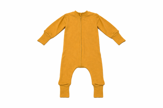 Merino Wool Zippered Romper | Ochre