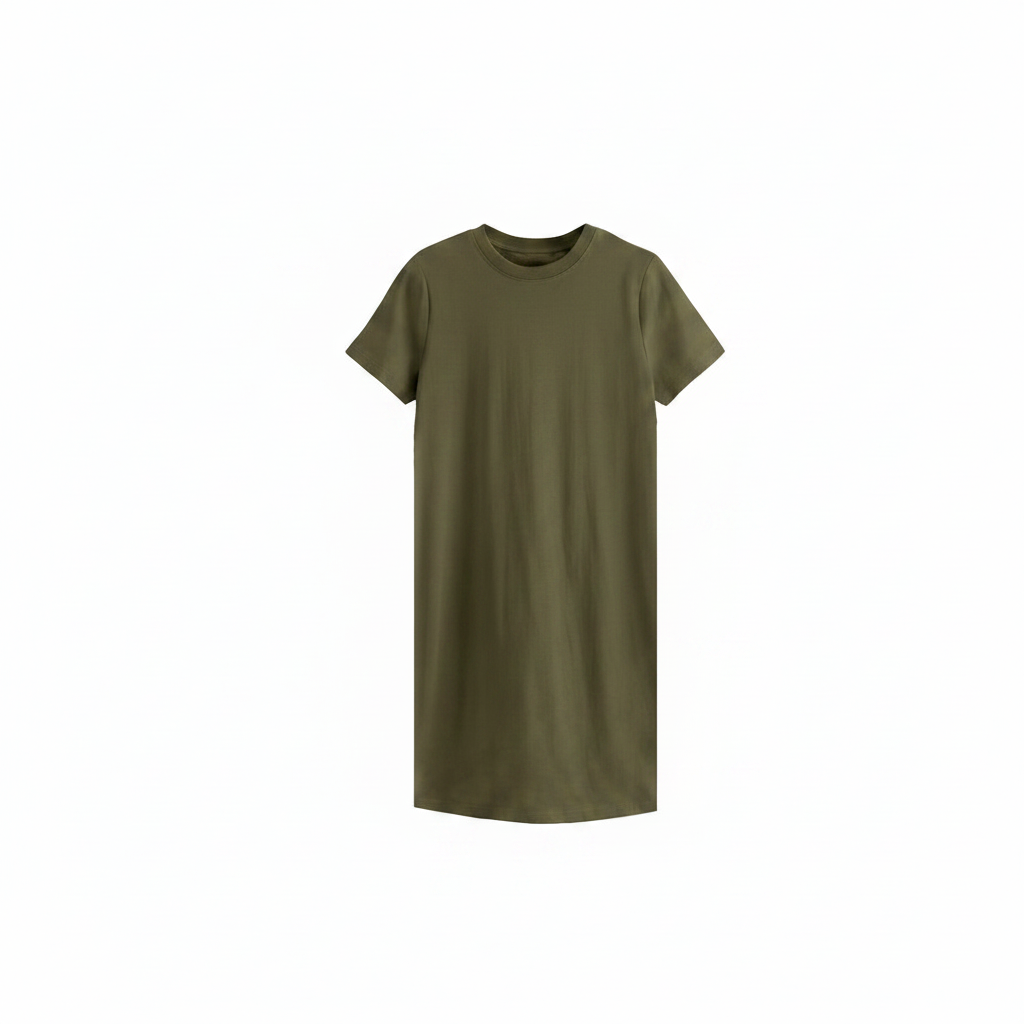 Baby / Toddler / Kids Merino Wool Short Sleeved Nightgown / Base Layer Play Dress | Olive