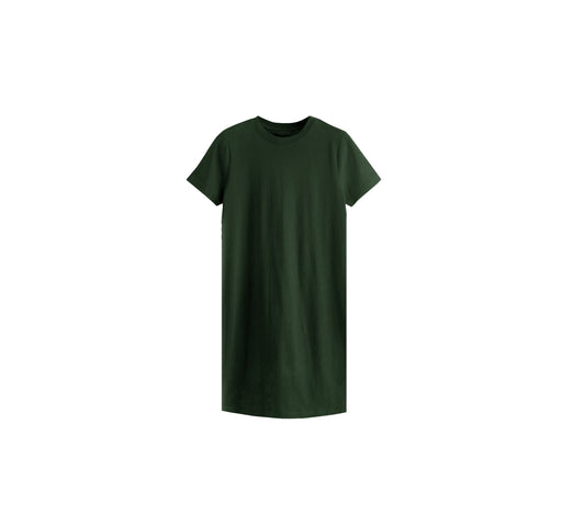 Baby / Toddler / Kids Merino Wool Short Sleeved Nightgown / Base Layer Play Dress | Olive