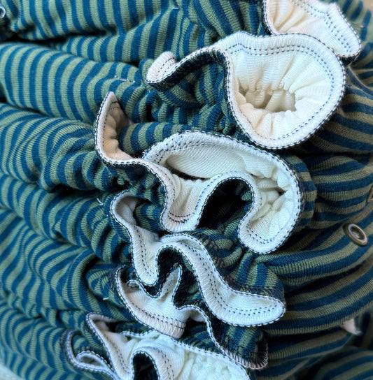 Newborn All-Wool Merino Cloth Diaper Cover | Olive Stripe
