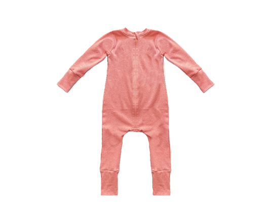 Organic Cotton Zippered Sleeper | Heathered Peach