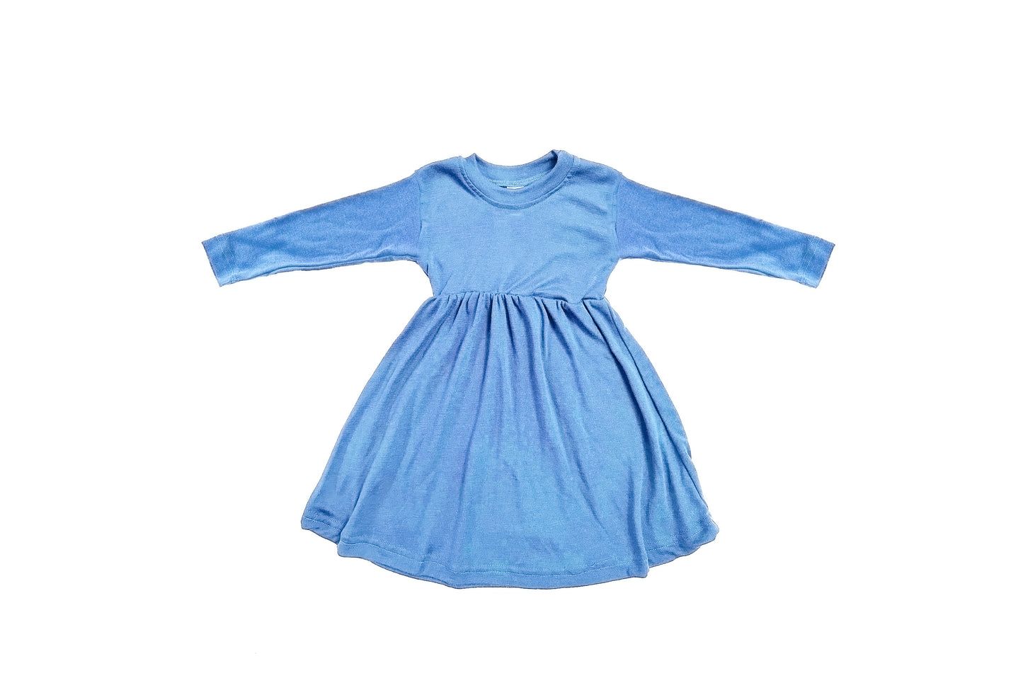 Baby / Toddler / Kids Merino Wool Long Sleeved Twirl Dress | Periwinkle