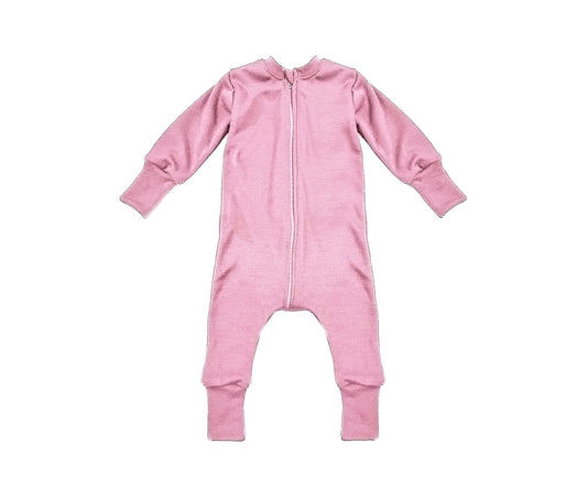 Merino Wool Zippered Sleeper | Petal