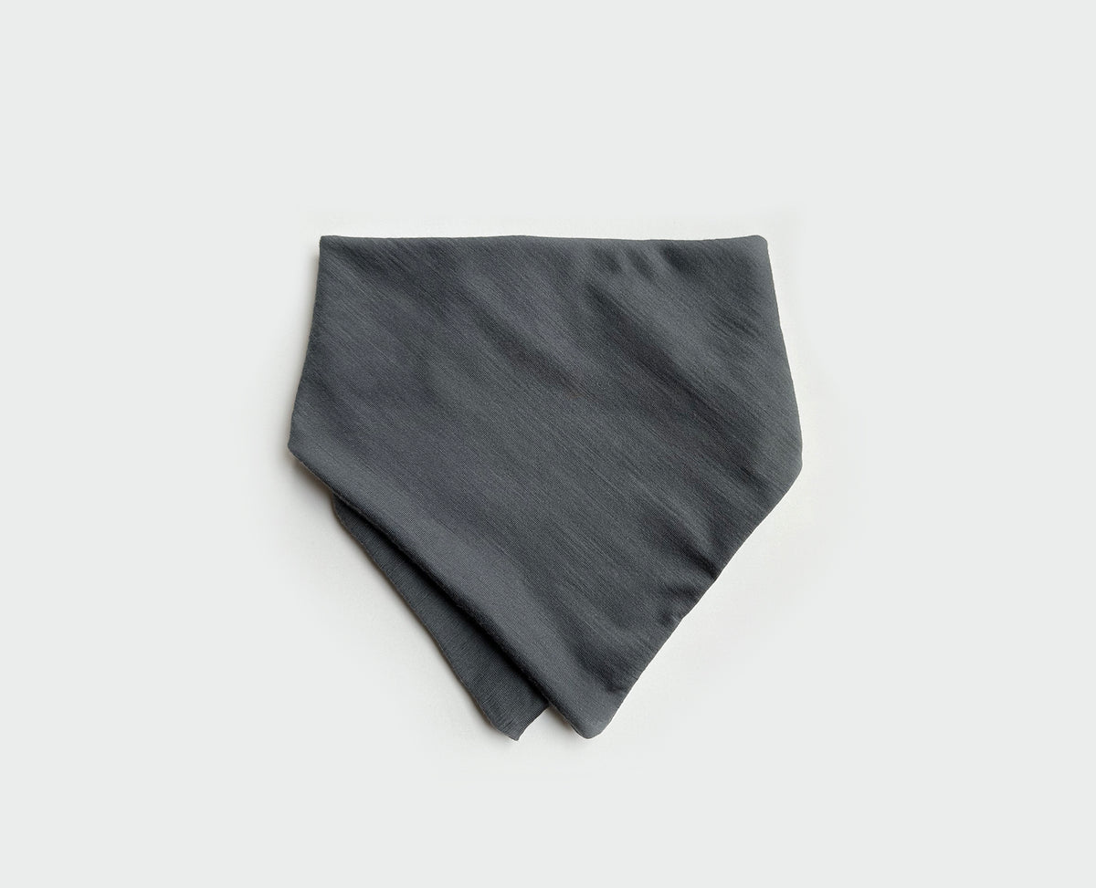 Merino Wool Bandana Bib | Pewter