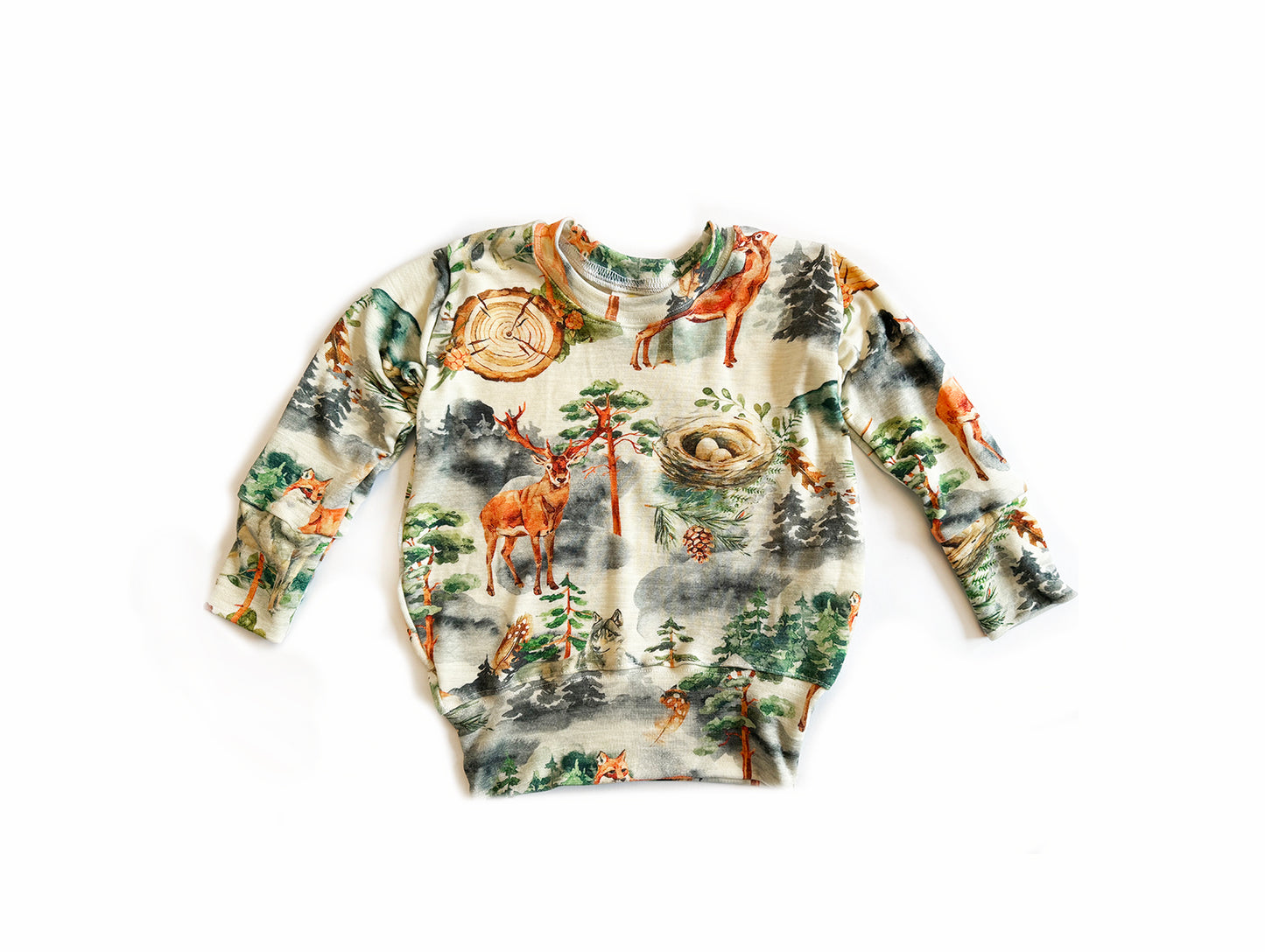 Baby / Toddler / Kids Merino Wool Long Sleeved Crew Pullover | Into The Mist