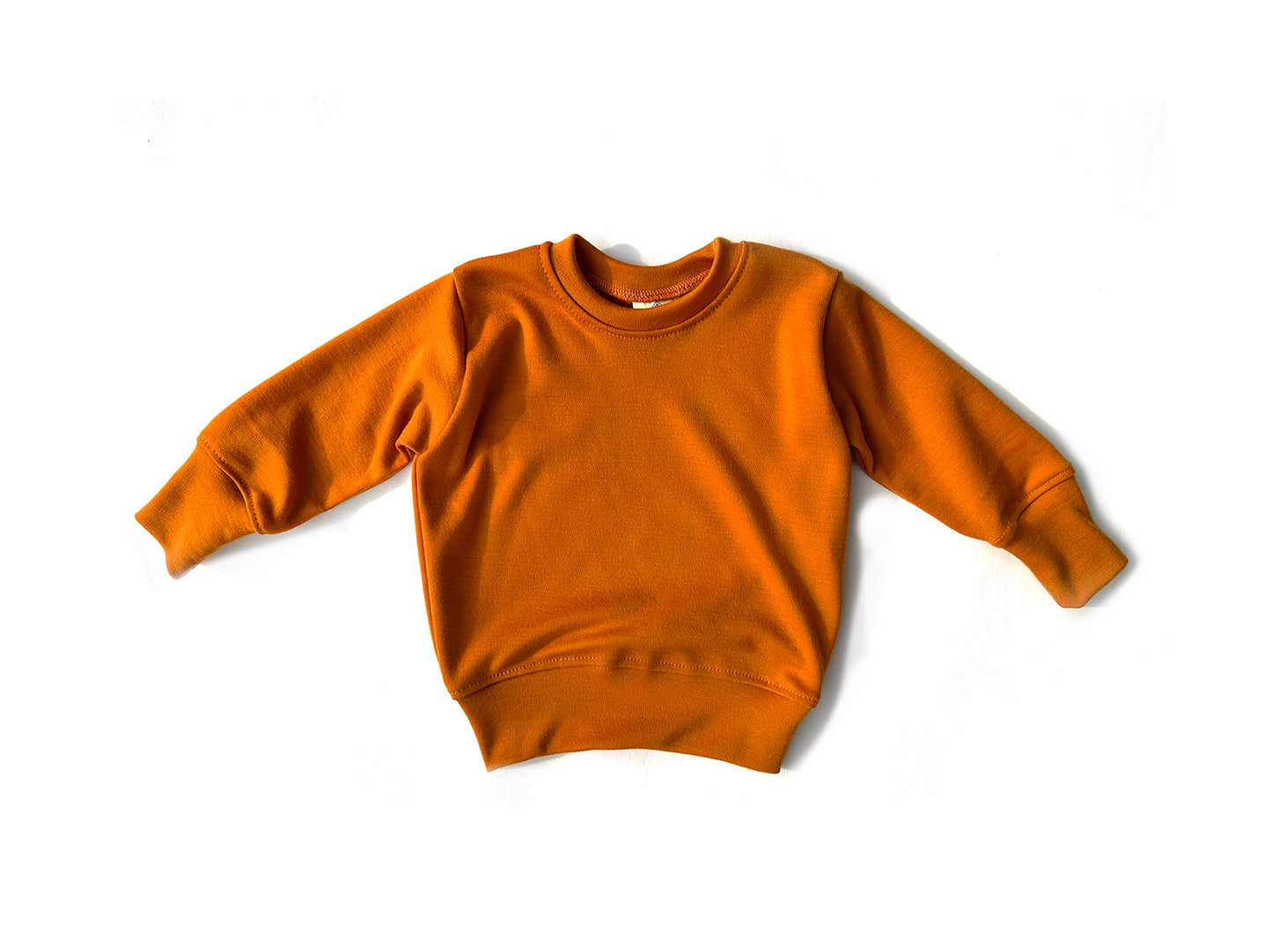 Baby / Toddler / Kids Merino Wool Long Sleeved Crew Pullover | Pumpkin Spice