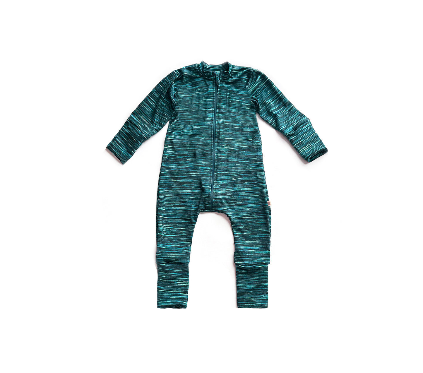 Footless Merino Wool Zippered Romper | Riptide