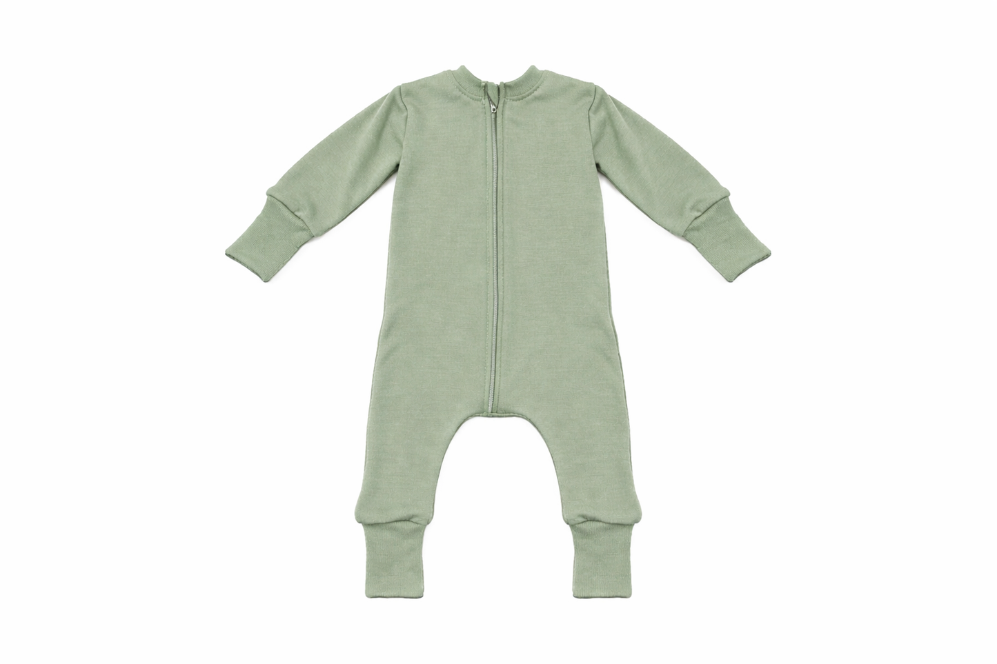 Merino Wool Zippered Romper | Sage