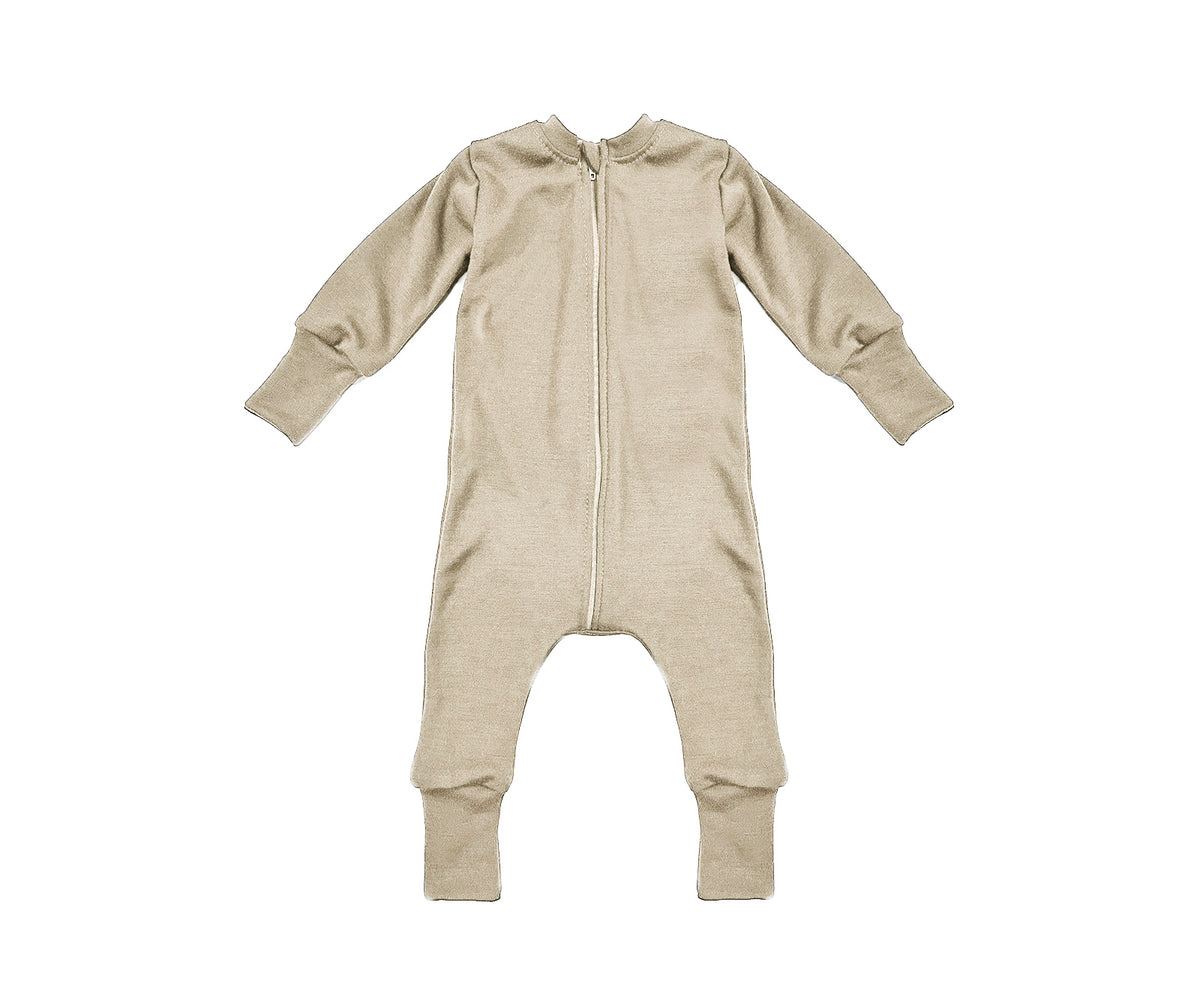Merino Wool Zippered Eversuit™ Sleeper | Sandstone