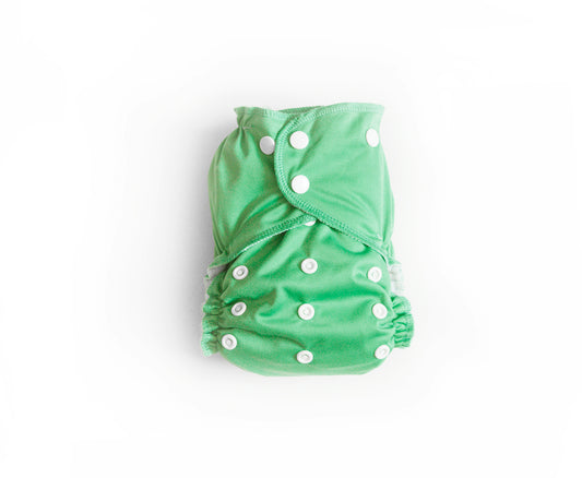 One-Size Cloth Pocket Diaper + Bamboo Trifold | Spearmint