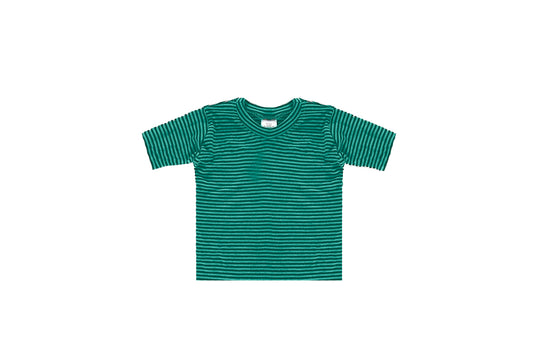 Merino Wool Baby / Toddler / Kids T-Shirt | Teal Stripe