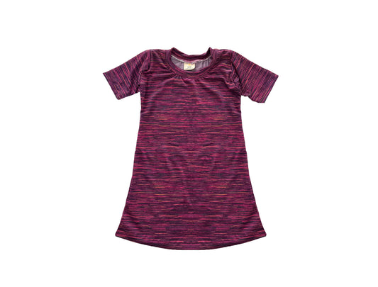Baby / Toddler / Kids Merino Wool Short Sleeved Nightgown / Base Layer Play Dress | Tropical Sunrise