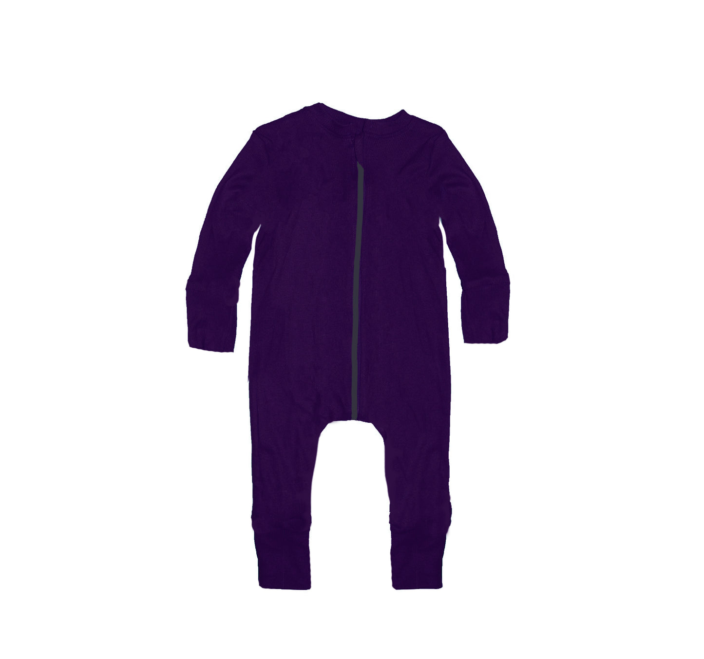 Footless Merino Wool Zippered Romper | Violet