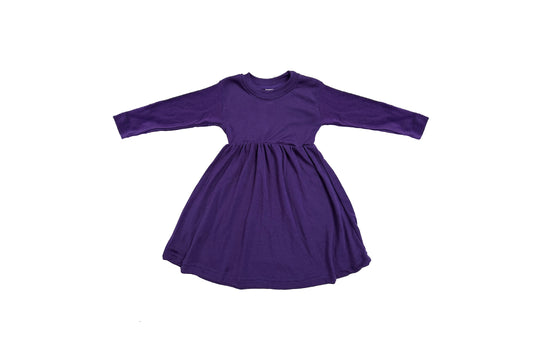 Baby / Toddler / Kids Merino Wool Long Sleeved Twirl Dress | Violet