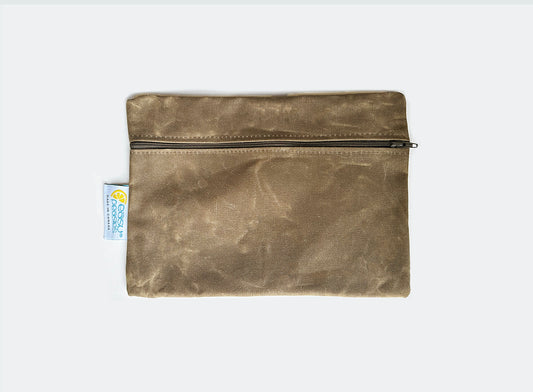 Waxed Canvas Clutch Wet Bag | Walnut
