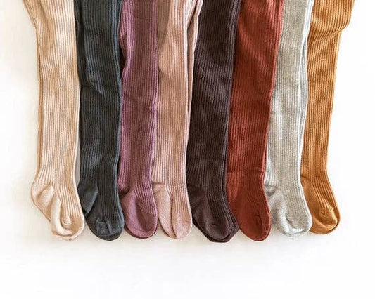 Ribbed Knit Footed Stockings | Tights