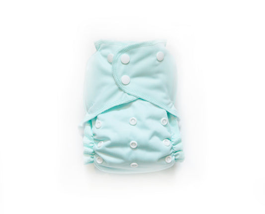 Cloth Pocket Diaper + Bamboo Trifold | mint